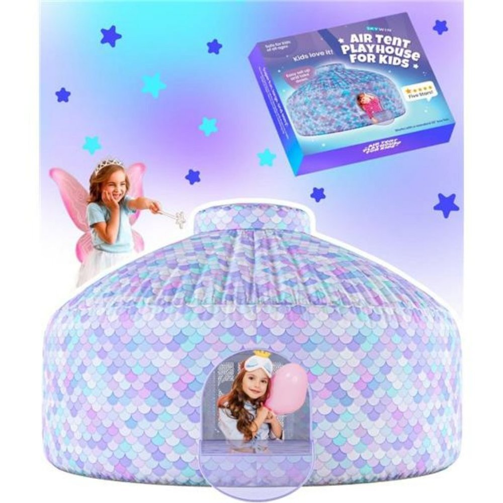 Air Tent - Quick Build Inflatable Fort, Air Blow up Tent for Playing 77 x 50"